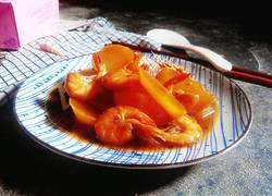 白萝卜炖虾