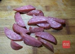 火腿肠炒扁豆的做法图解2