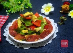 腊肠尖椒炒鸡蛋的做法图解9