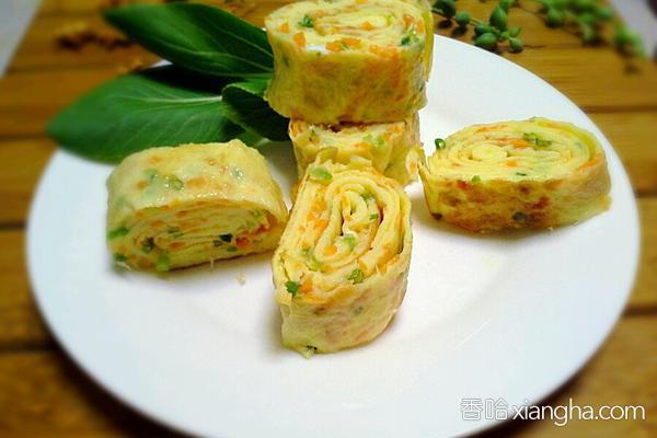 豪哥妈健康功效鸡蛋:润燥,增强免疫力,护眼明目食材用料盐适量煎蛋卷