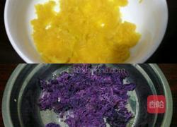 南瓜紫薯卷的做法图解3