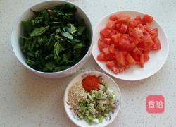 菠菜拌汤的做法图解2