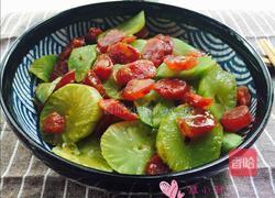 莴苣炒香肠的做法图解7