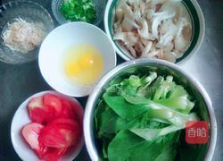 西红柿蘑菇鸡蛋炒青菜的做法图解1