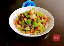 五彩果蔬鸡脯丁的做法图解8