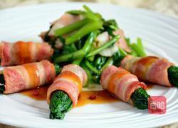 鲍汁茼蒿培根卷的做法图解11