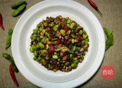 酸菜肉丁炒毛豆的做法图解10