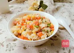 Illustration of how to make colorful fried rice 10