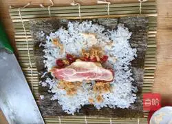 Illustration of how to make ham sushi 6