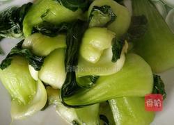 油菜炒香菇的做法图解3