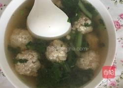小白菜豆腐肉丸汤的做法图解3