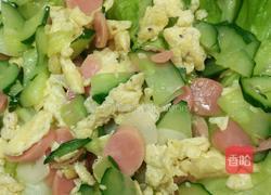 青瓜火腿炒鸡蛋的做法图解4