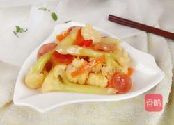 花菜炒香肠的做法图解8