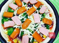 鲜虾杂蔬大披萨的做法图解18