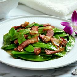 荷兰豆炒腊肉的做法[图]