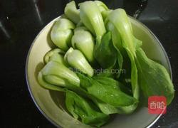 双菇油菜的做法图解1