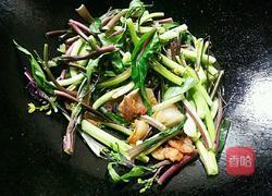腊肉炒红菜苔的做法图解5