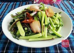 腊肉炒红菜苔的做法图解8