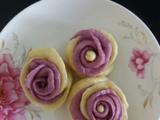 嫩玉米渣紫薯玫瑰花馒头的做法[图]