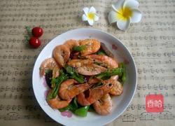 青椒炒虾的做法图解5