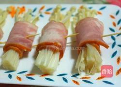 治愈系培根金针菇卷的做法图解2