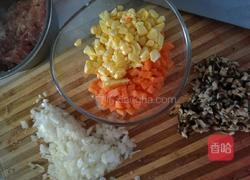 鸡肉蔬菜汁烧麦的做法图解4