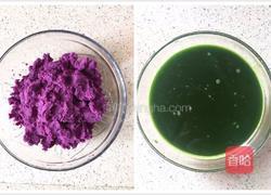 紫薯玫瑰花卷的做法图解1