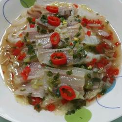 五花咸肉蒸白菜