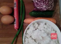 Illustration of how to make colorful homemade fried rice 1