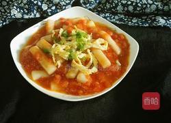 番茄浓汁汤年糕的做法图解13