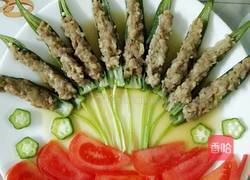 秋葵酿肉的做法图解8