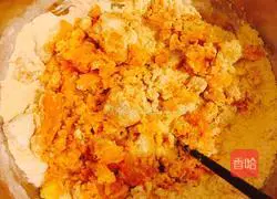 Illustration of how to make pumpkin corn weight loss whole grain pancake 1