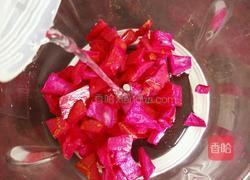 火龙果皮蒸蛋糕(半成品)的做法图解3