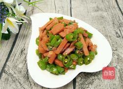 美人椒炒火腿的做法图解5