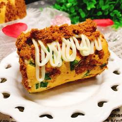 香葱肉松蛋糕卷的做法[图]