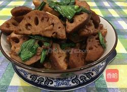 大蒜炒卤藕的做法图解3