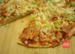 Illustration of how to make bacon pizza 11