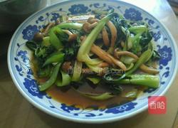 蟹味菇炒油菜的做法图解3