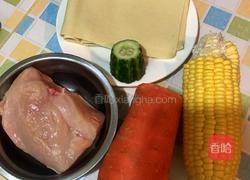 豆皮鸡肉卷的做法图解1