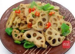 小炒青椒藕片的做法图解6