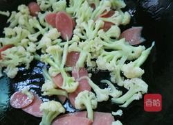 花菜炒火腿的做法图解5