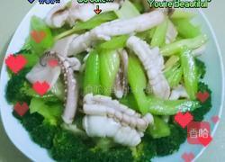 鱿鱼炒西芹的做法图解5