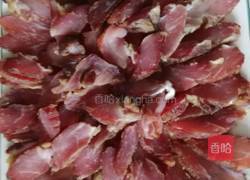 青蒜炒（瘦）腊肉的做法图解3