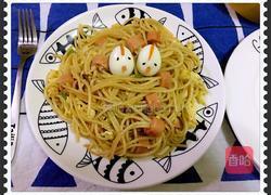 炒火腿穿意大利面的做法图解3