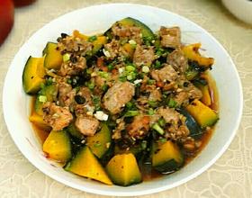 豉汁排骨蒸南瓜[图]