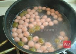 赤豆糊果蔬汁小元宵的做法图解2