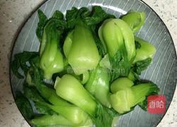 香菇扒油菜的做法图解2