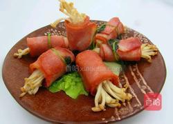 香煎培根金针菇卷的做法图解5