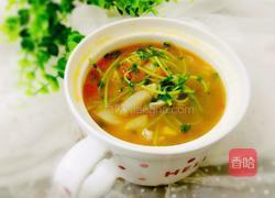 西红柿菌菇豆苗汤的做法图解10