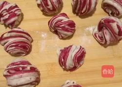 双色亚麻籽粉花卷的做法图解11